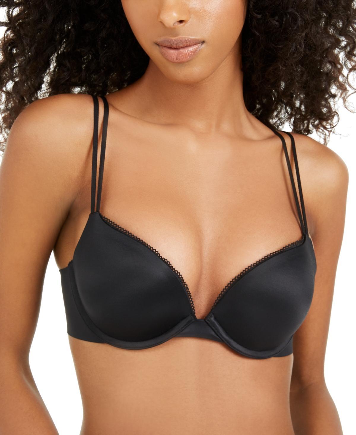 Calvin Klein Womens Liquid Touch Push Up Plunge Bra - Black - 32D Product Image