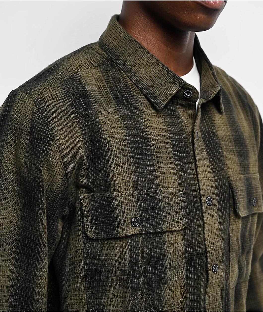 Volcom Shadowstone Winter Moss Long Sleeve Flannel Shirt Product Image