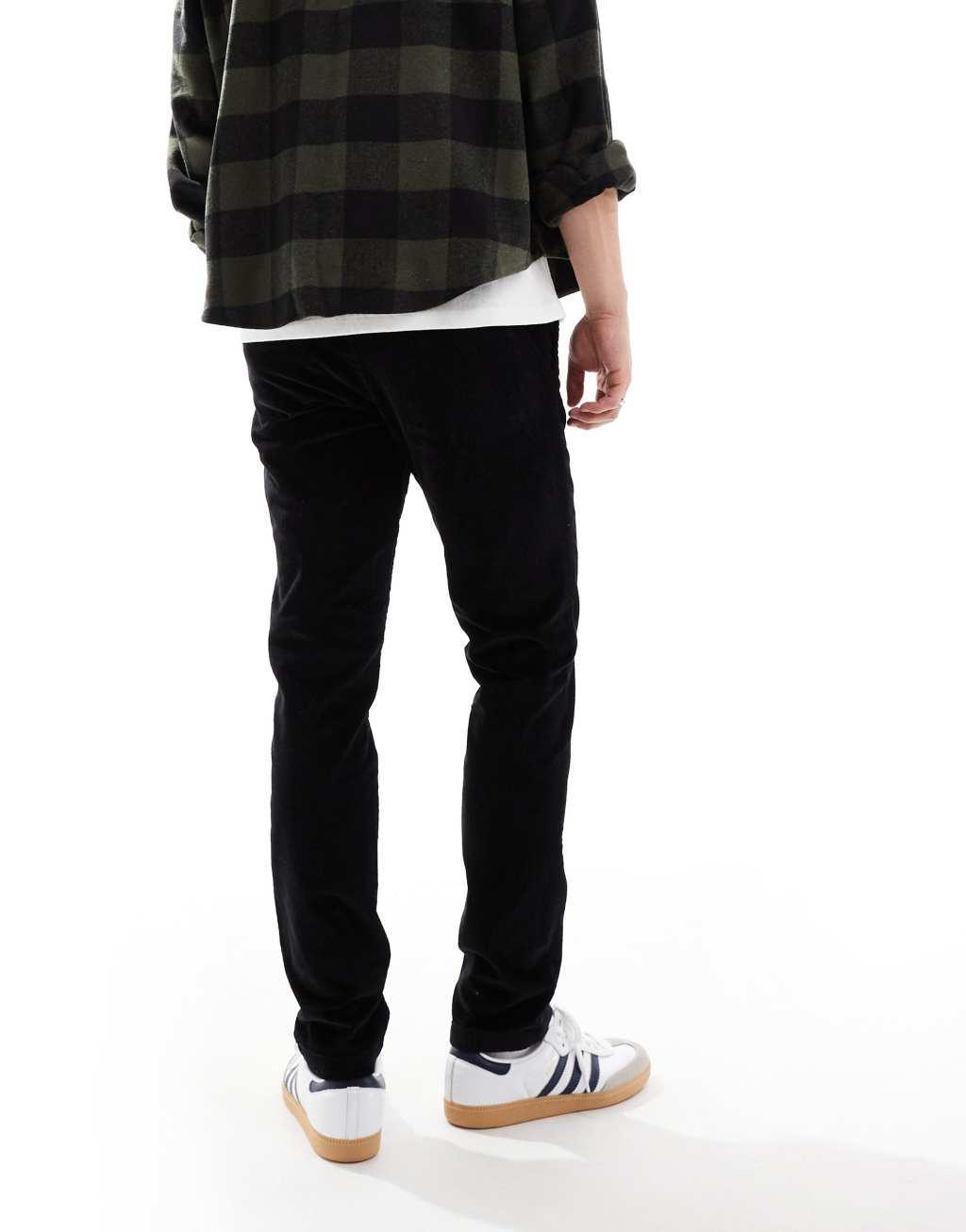 Jack & Jones slim cord pants in black  Product Image