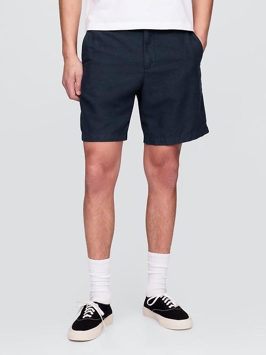 8" Linen-Cotton Shorts Product Image