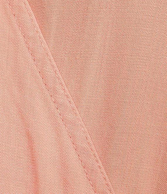 Nurture by Westbound Faux Wrap V-Neckline 3/4 Sleeve Belted Midi Dress Product Image