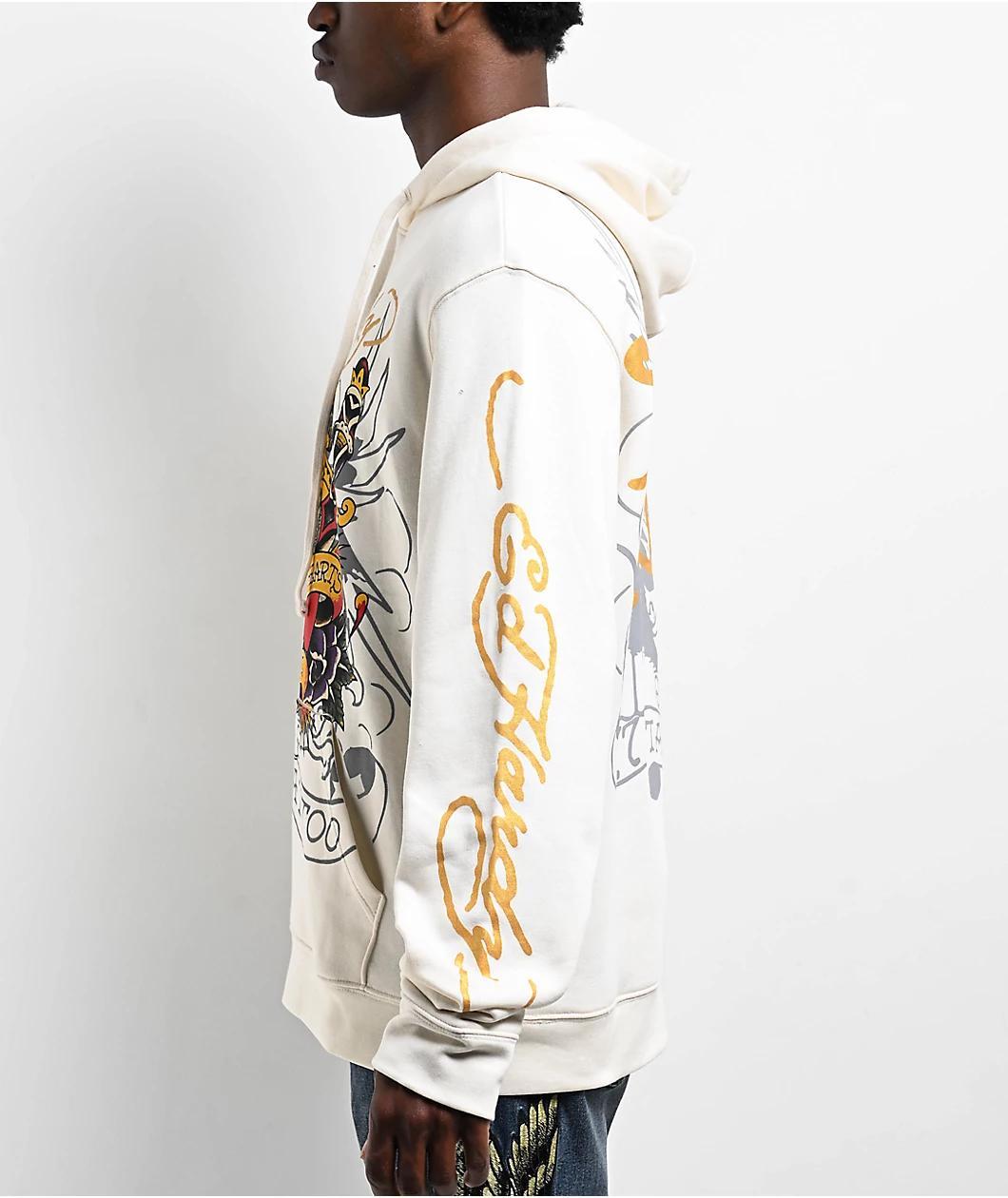 Ed Hardy Pierced Eagle White Hoodie Product Image