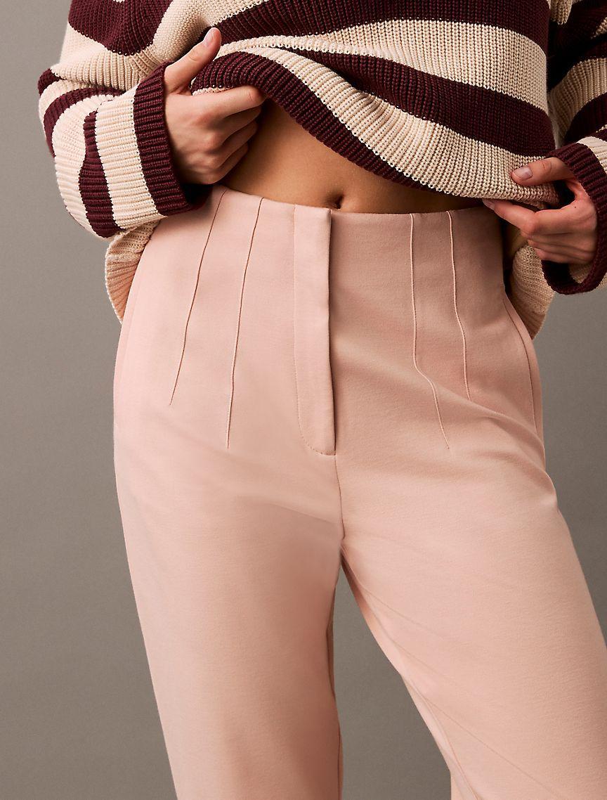 Ponte Cropped Straight Pants Product Image