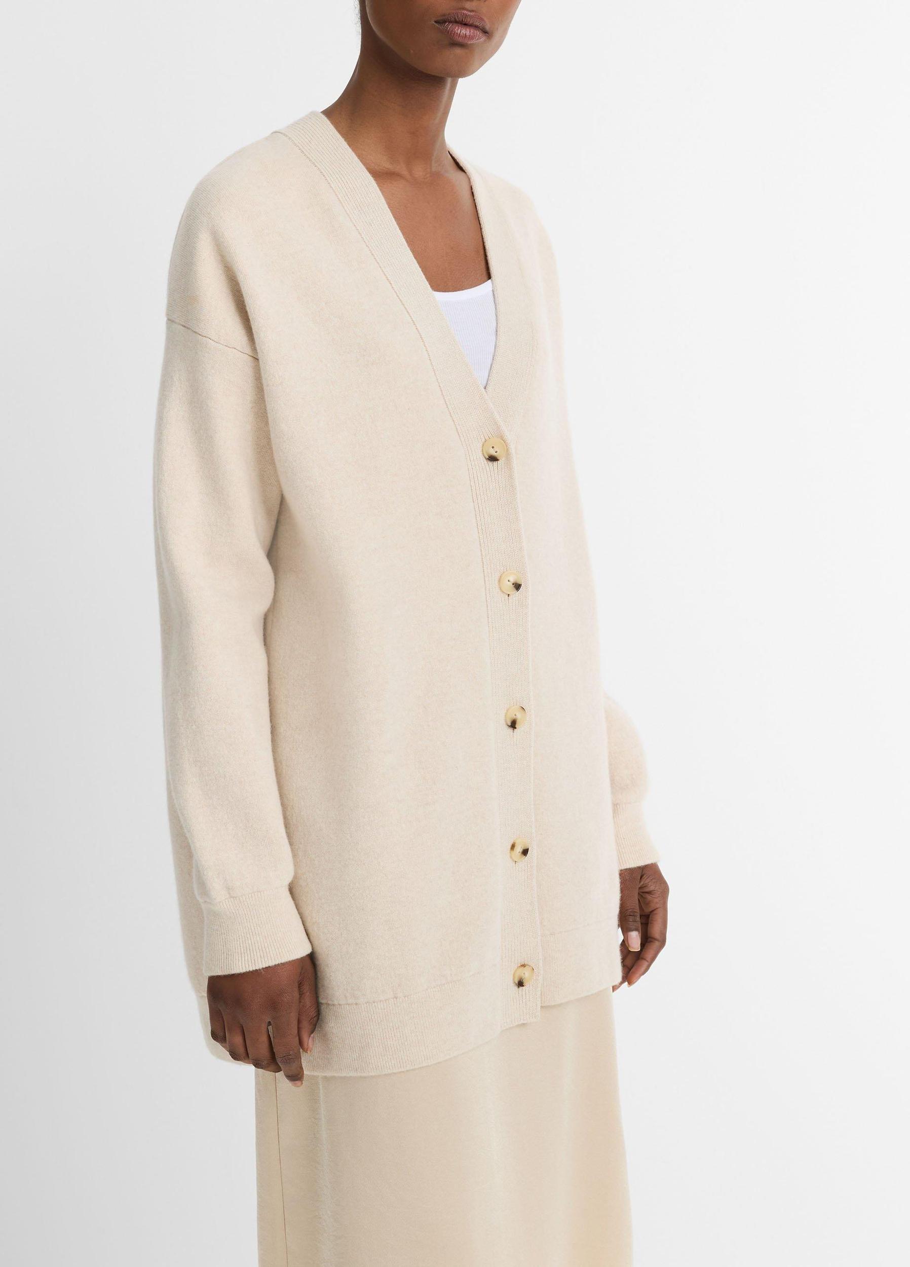 Double-Knit Wool-Blend Oversized Cardigan Product Image