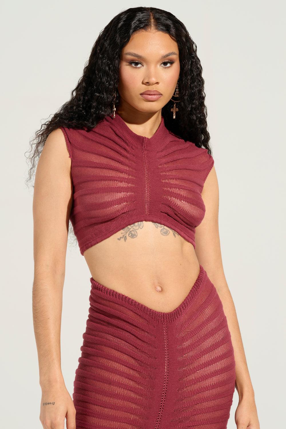 CLEO SEMI SHEER CROP TOP Product Image