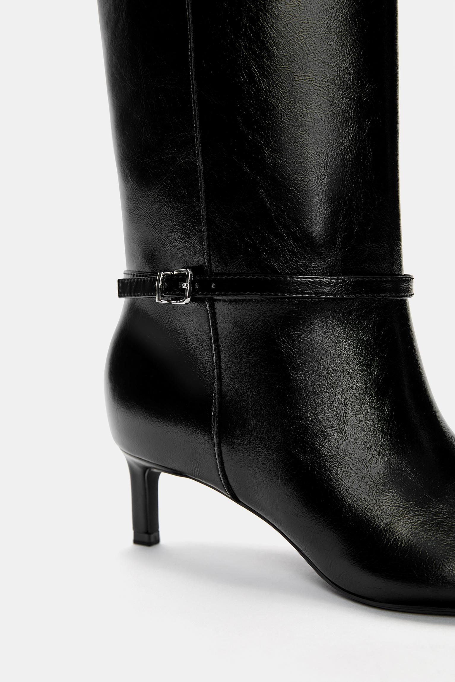 Tall kitten-heel boots Product Image
