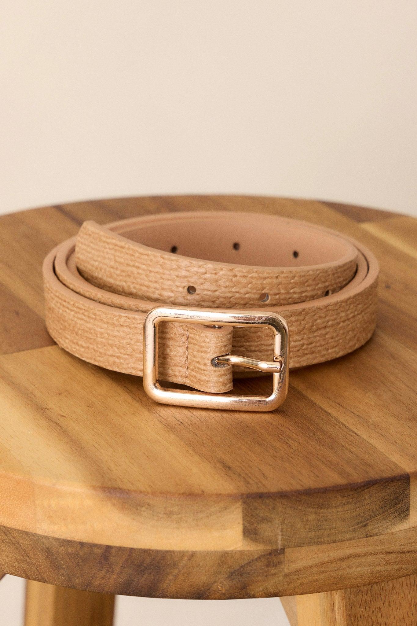 Final Touches Tan Woven Textured Belt Product Image