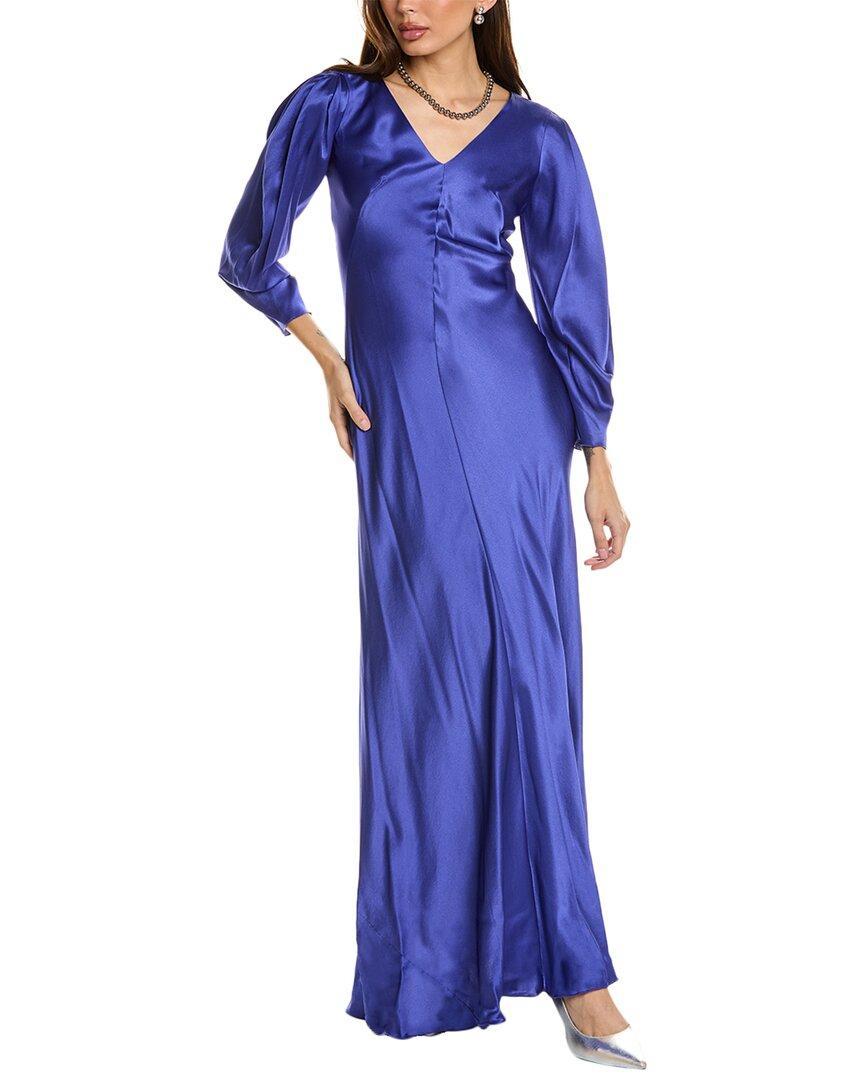 ALBERTA FERRETTI Satin Silk Gown In Blue Product Image