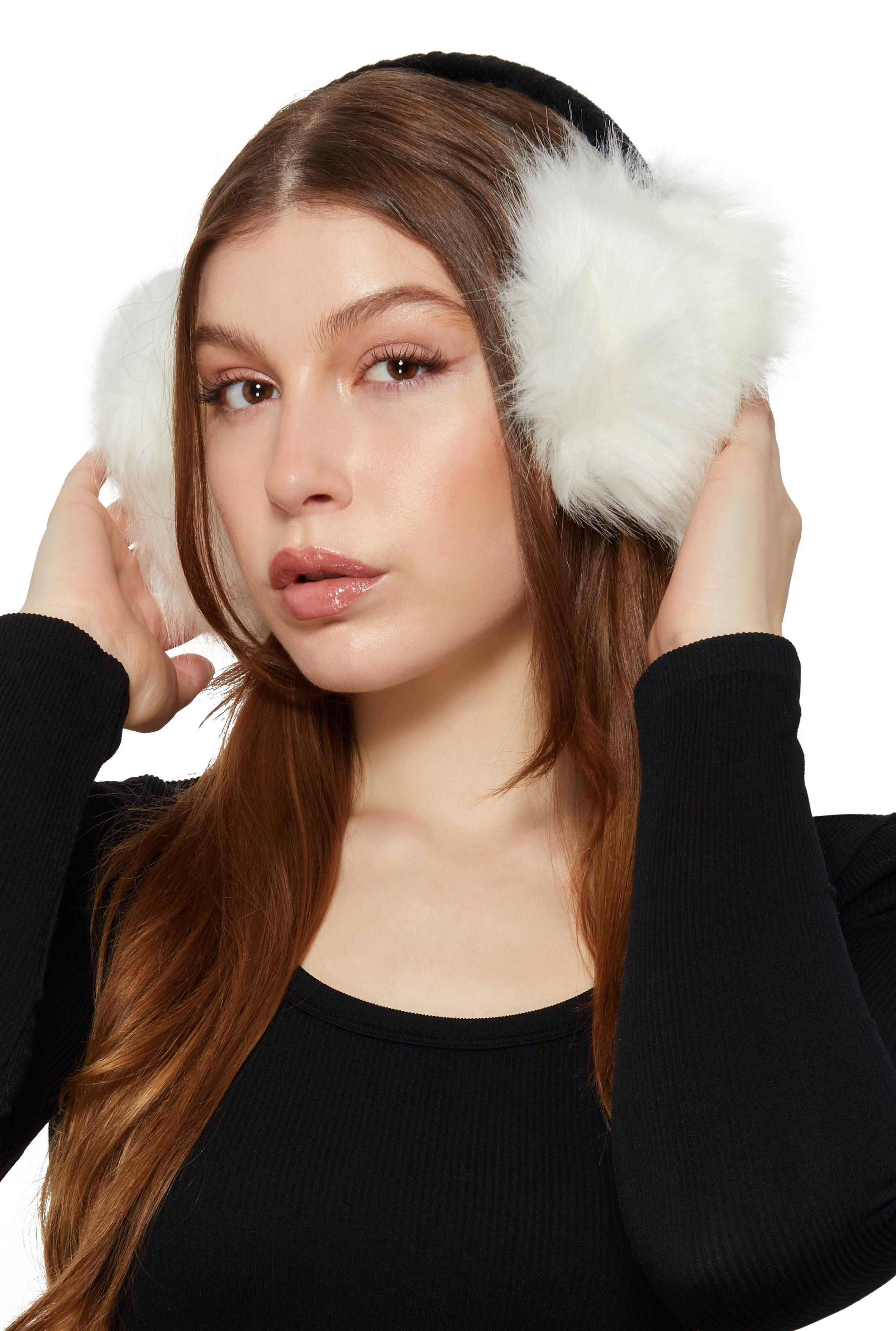 Oversized Faux Fur Earmuffs Female Product Image