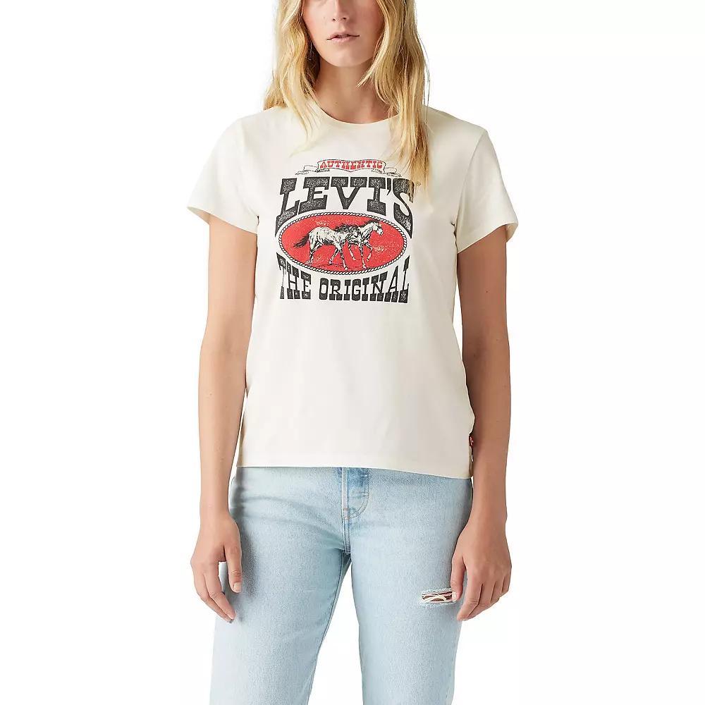 Women's Levi's® Logo Perfect Tee, Size: Small, Horse Sugar Swizzle Product Image