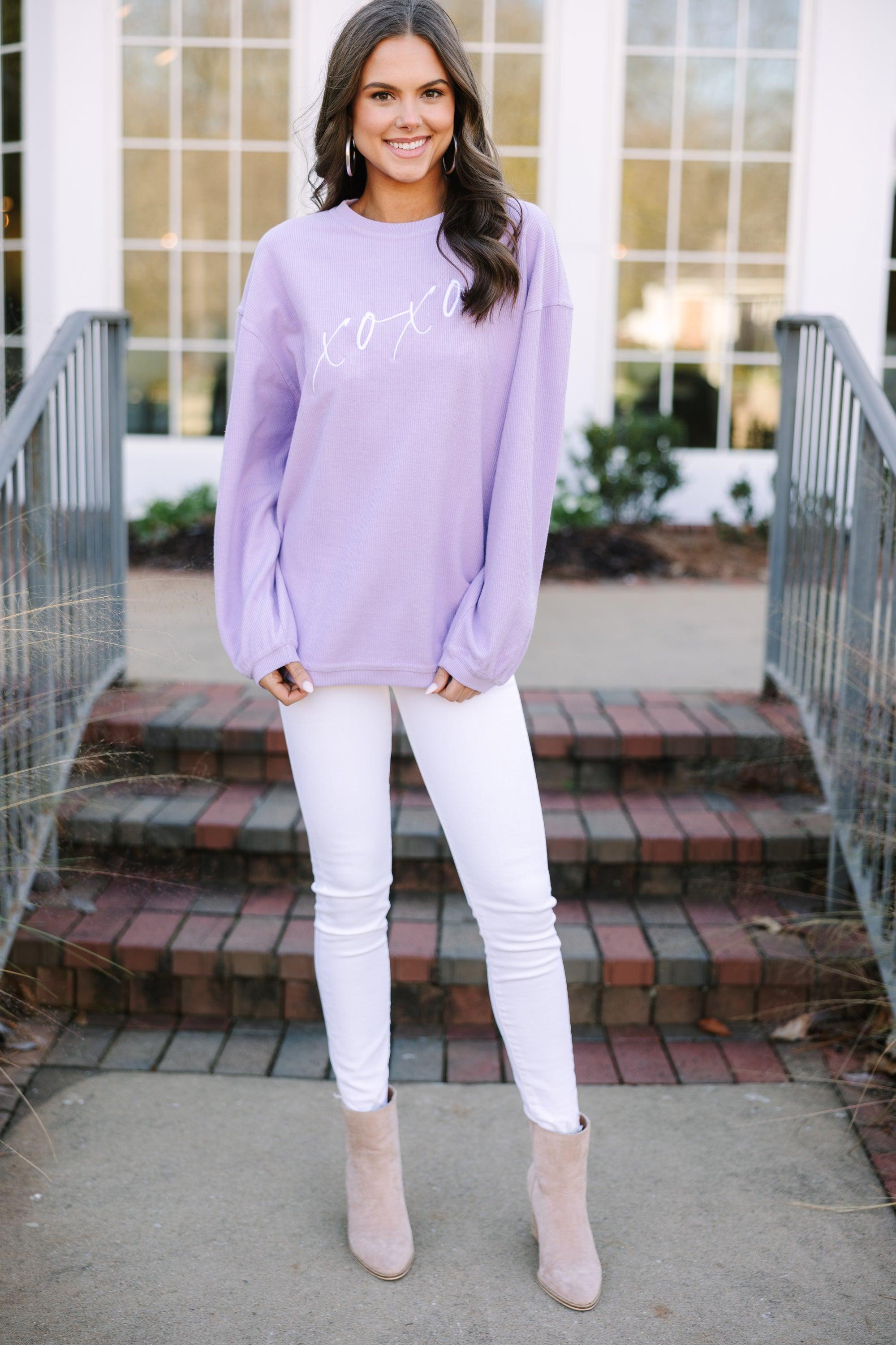 XoXo Lilac Embroidered Sweatshirt Female Product Image