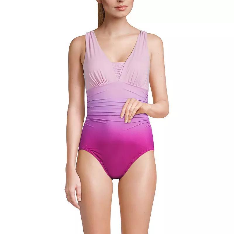 Women's Lands' End Grecian Slendersuit Tummy Control One-Piece Swimsuit,  Product Image