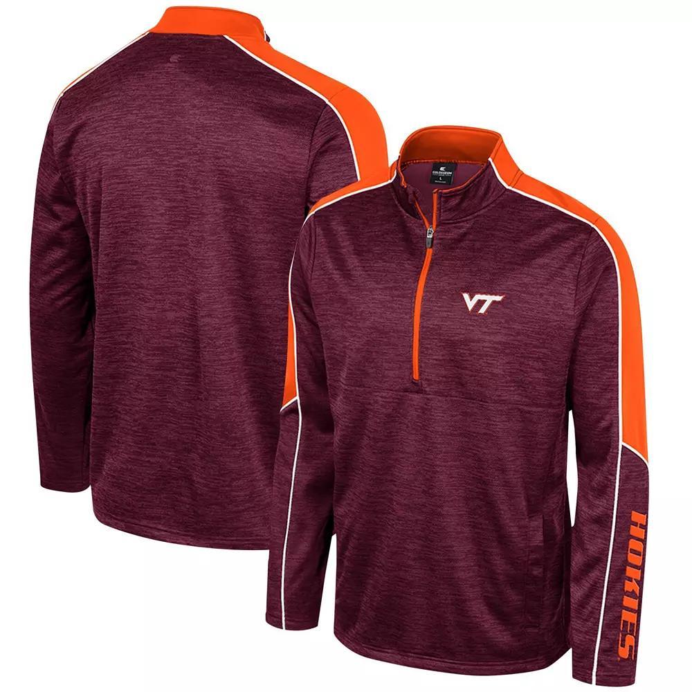 Men's Colosseum Maroon Virginia Tech Hokies Marled Half-Zip Jacket,  Product Image