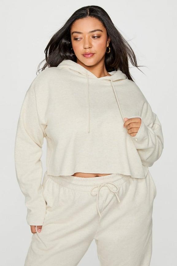 Cozy Fleece Everyday Cropped Hoodie Product Image