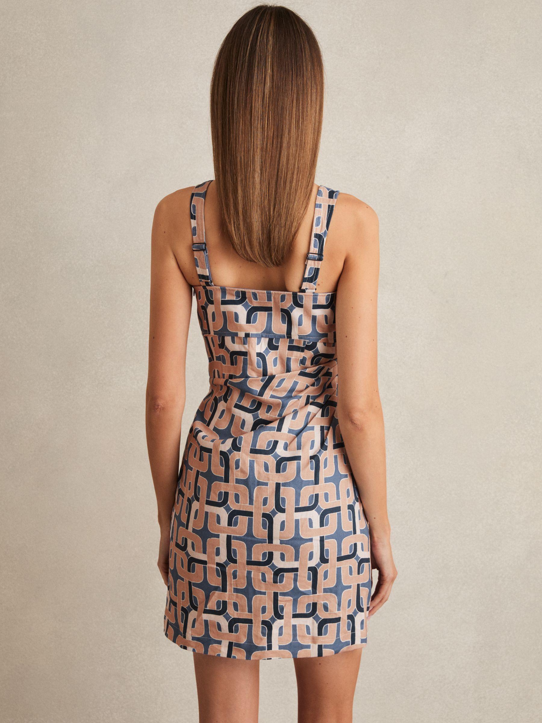Chain Print Mini Dress in Blue Product Image