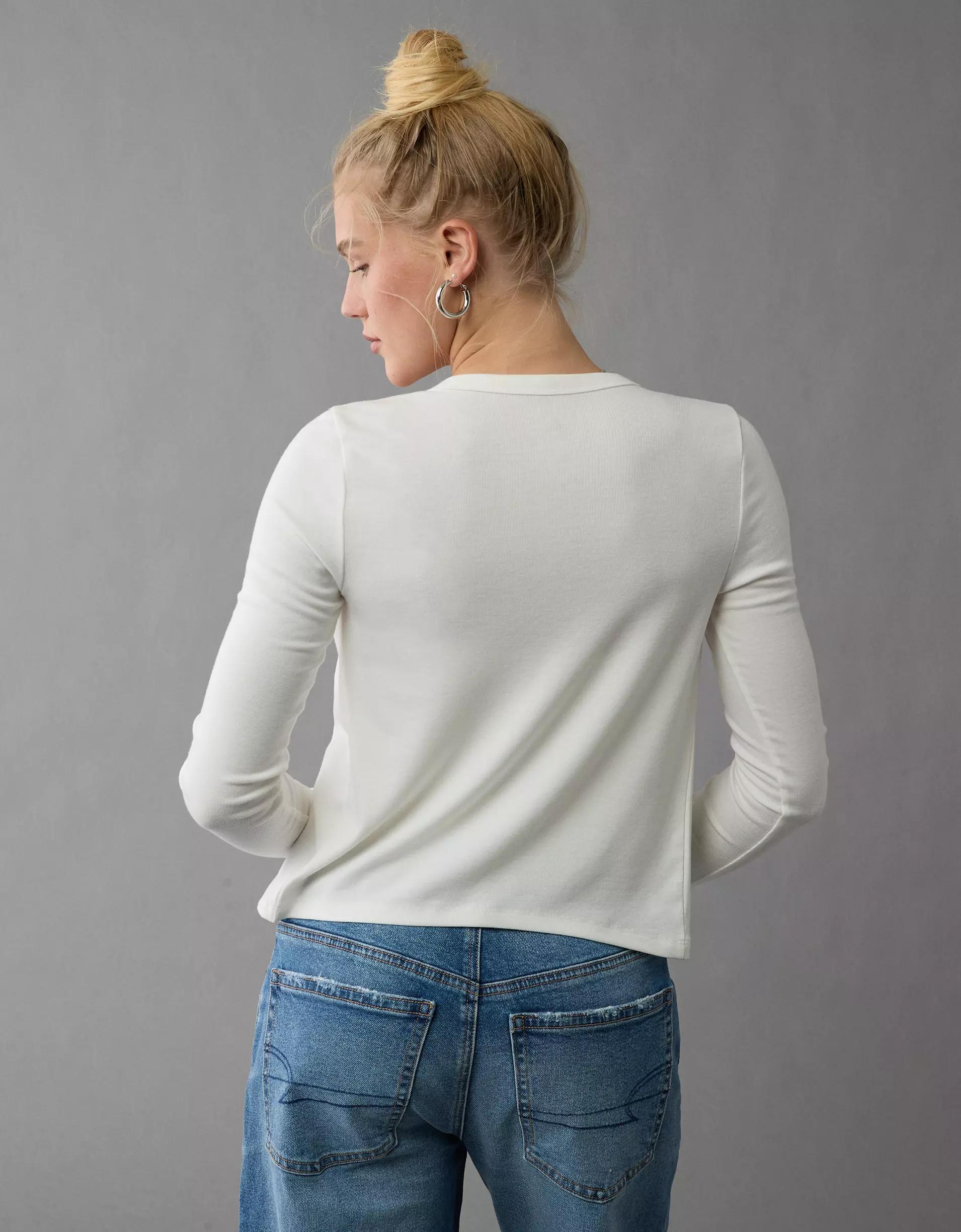 AE Long-Sleeve Button-Up T-Shirt Product Image