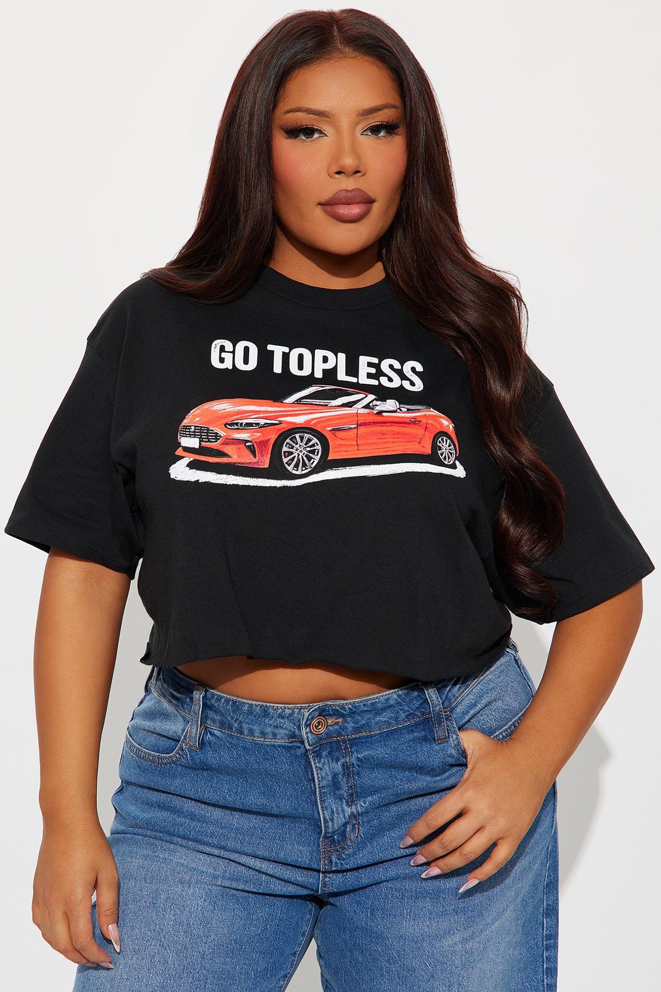 Go Topless Cropped Tee - Black Product Image