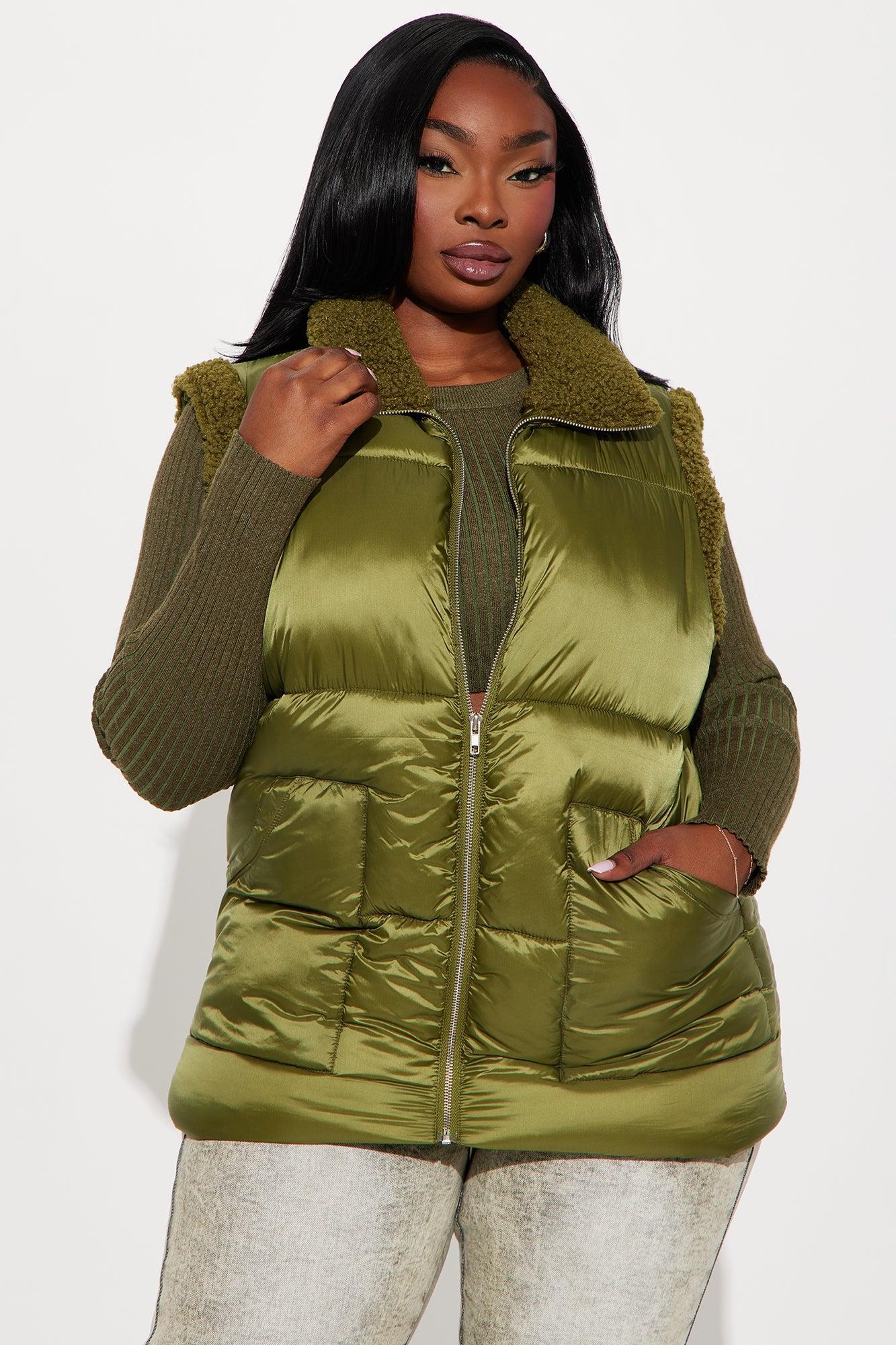 Cozy Feels Vest - Olive Product Image
