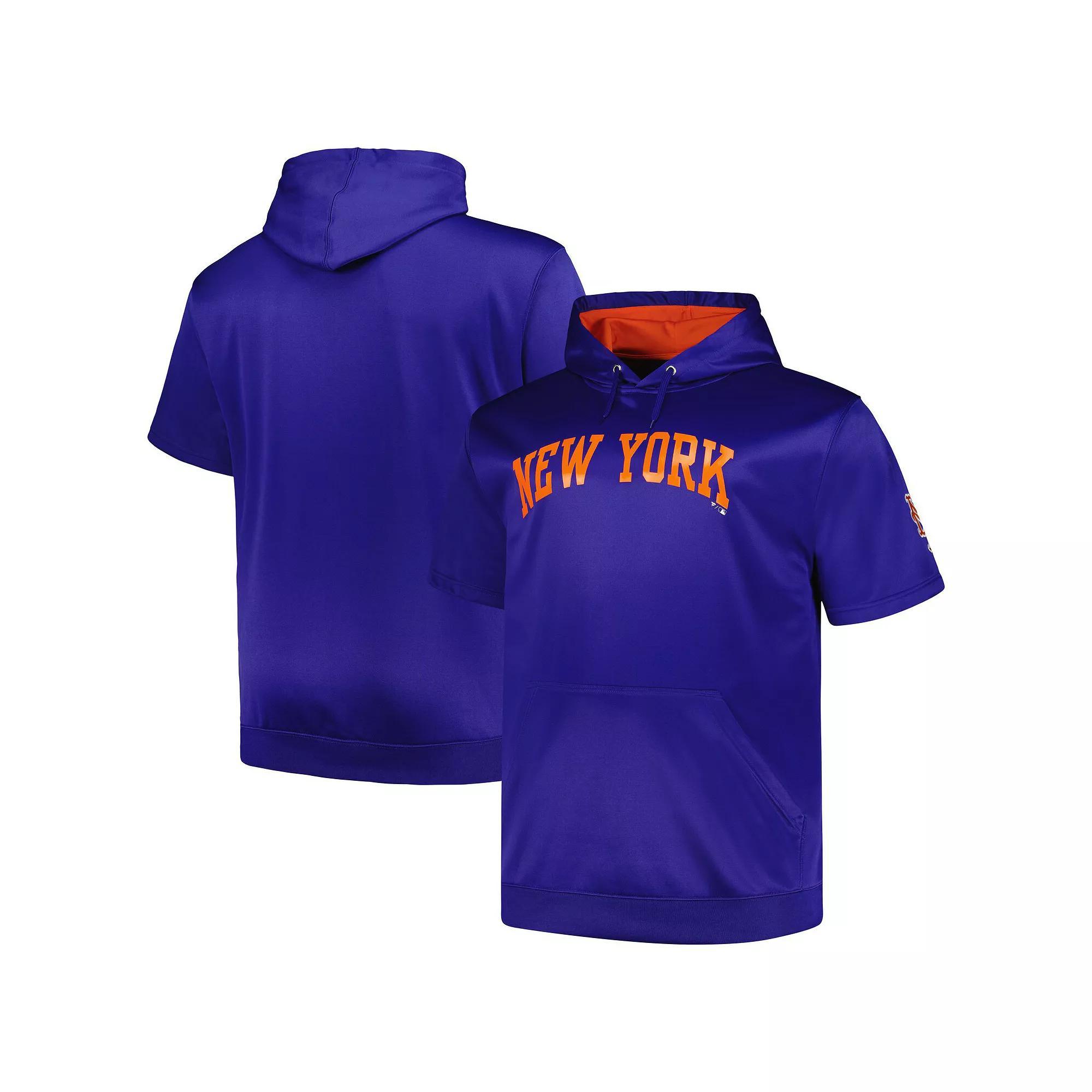 Men's Profile Royal New York Mets Big & Tall Contrast Short Sleeve Pullover Hoodie,  Product Image