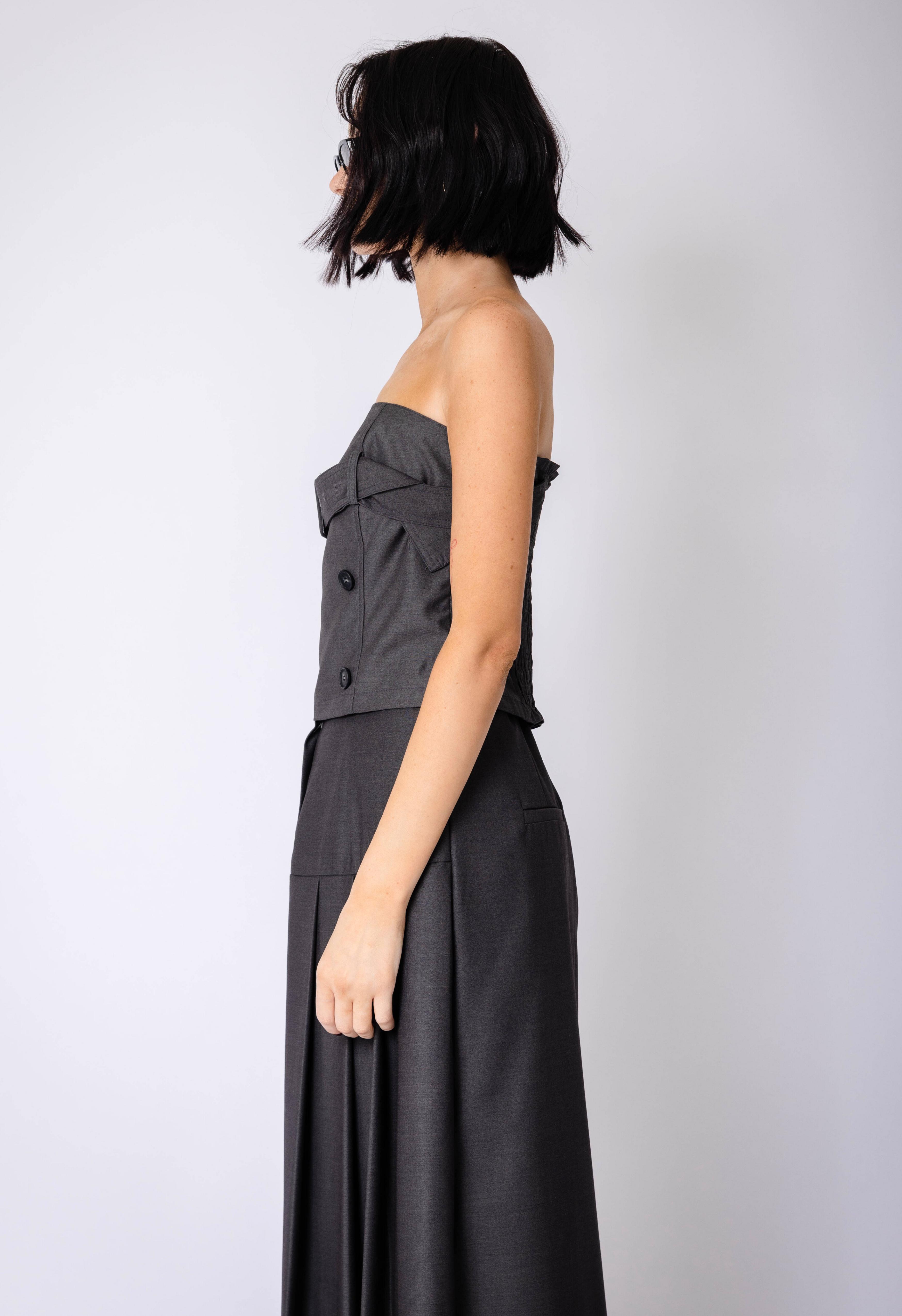 Heritage Bustier Top In Charcoal Product Image