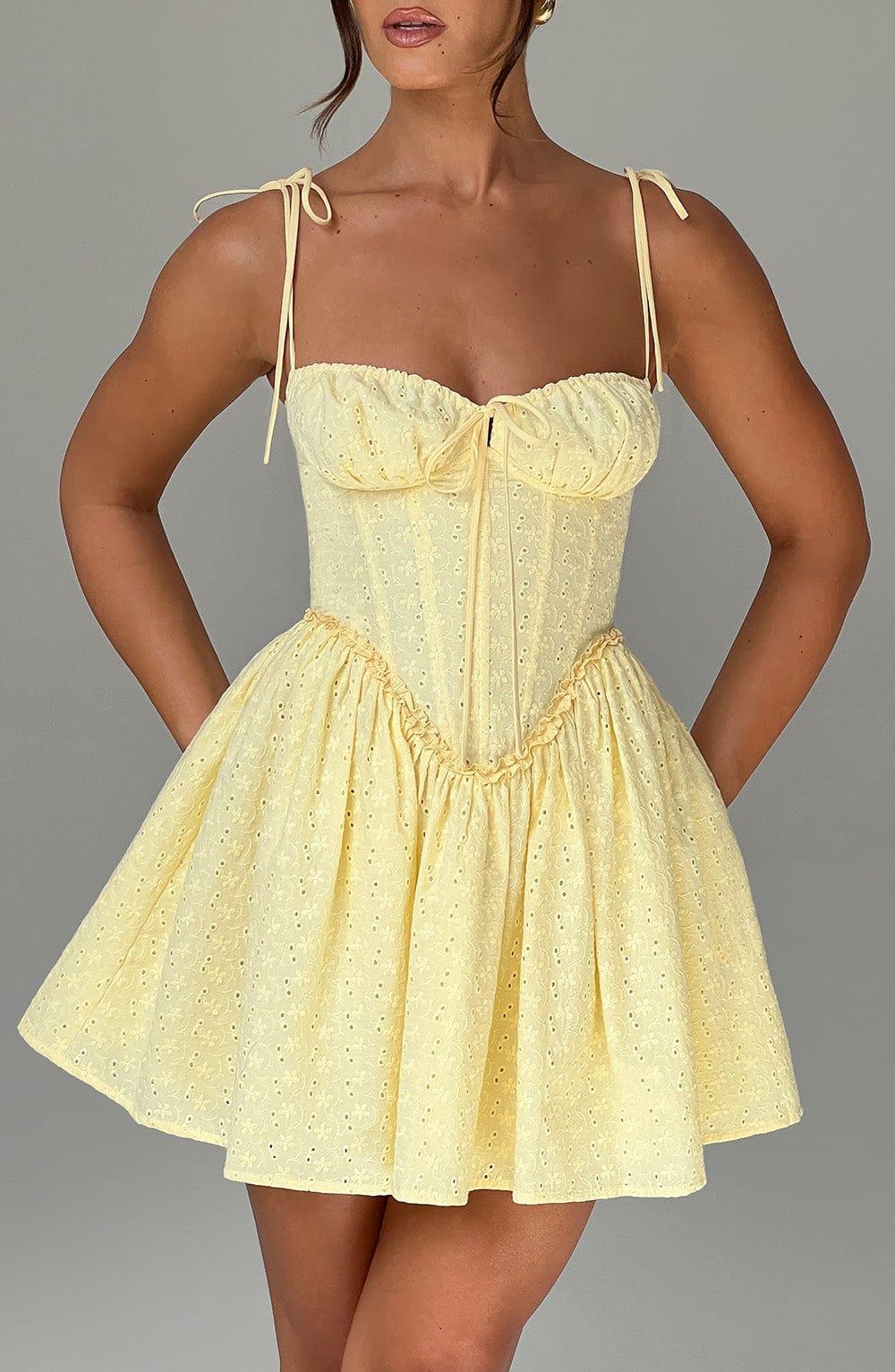 Phoebe Mini Dress - Lemon Product Image