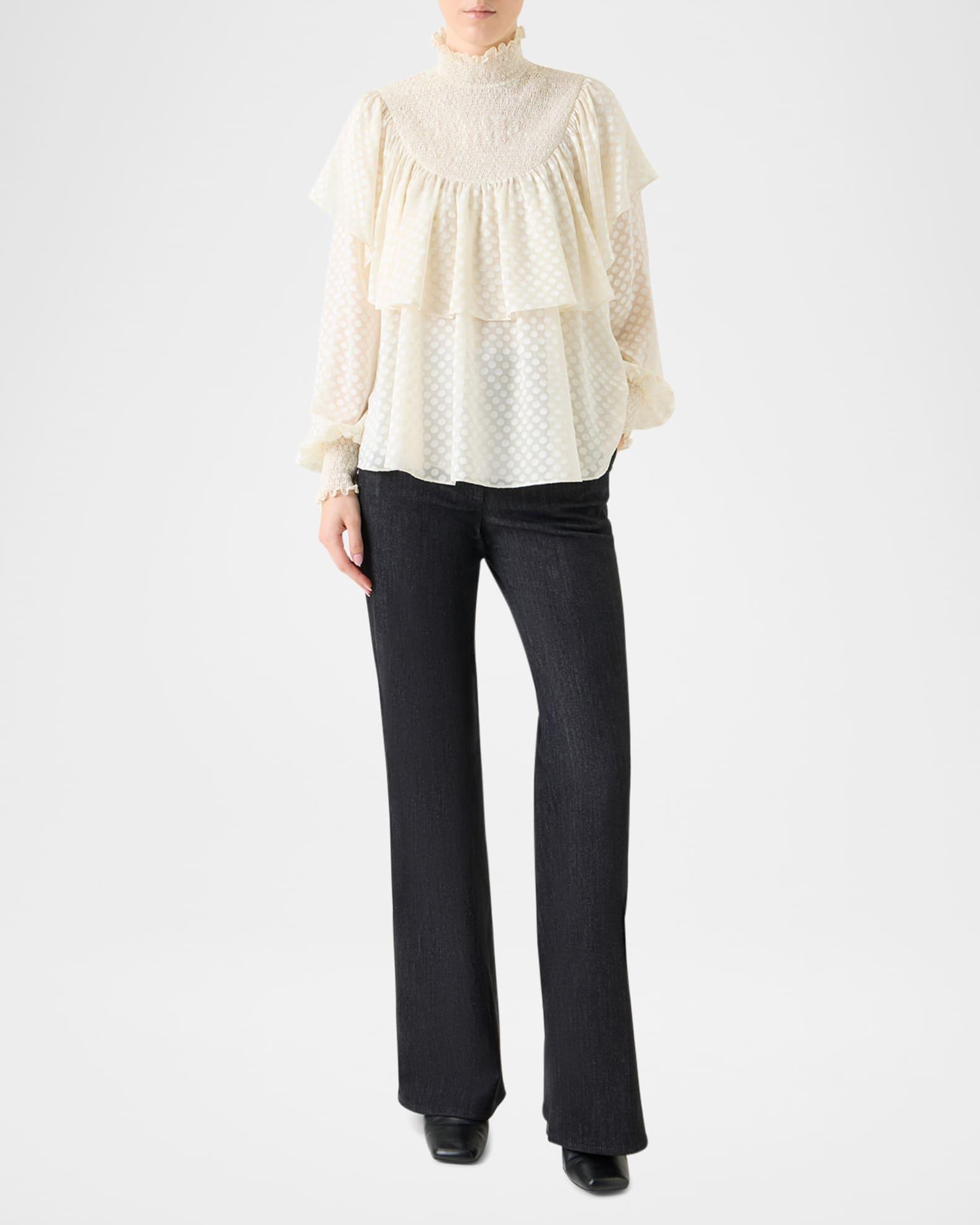 Diamond Dot Devore Flounce Blouse Product Image