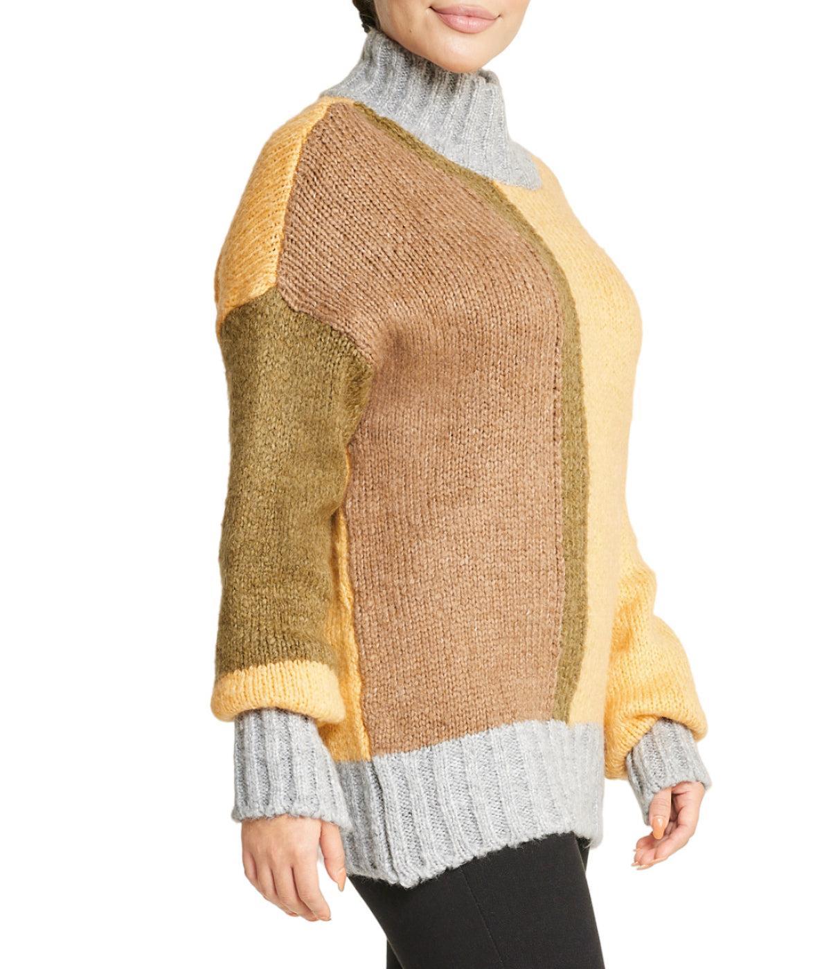 Color Block Tunic Sweater Product Image