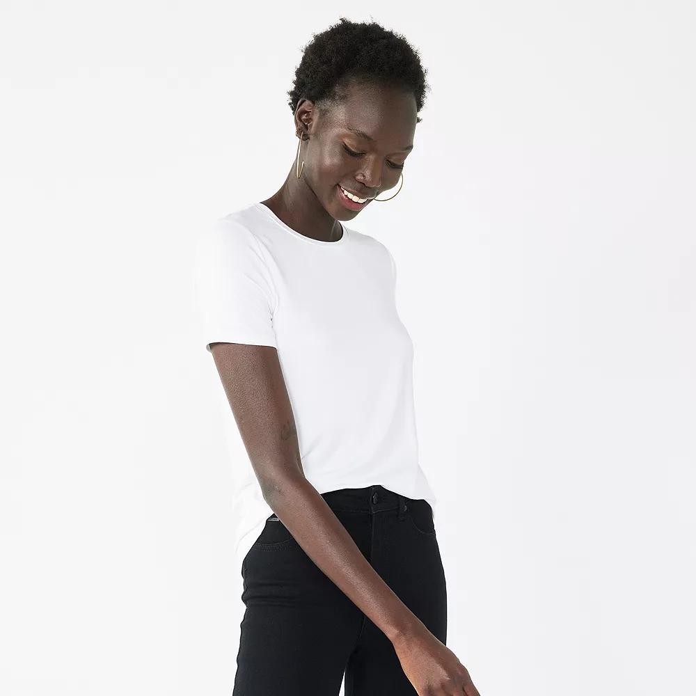 Petite Nine West Essential Crewneck Tee, Women's,  Product Image