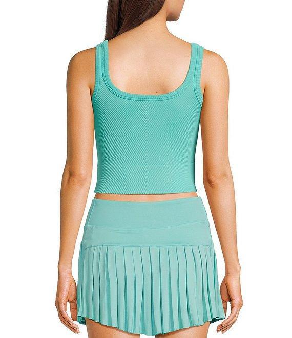 GB Chevron Ribbed Knit Cropped Tank Top Product Image