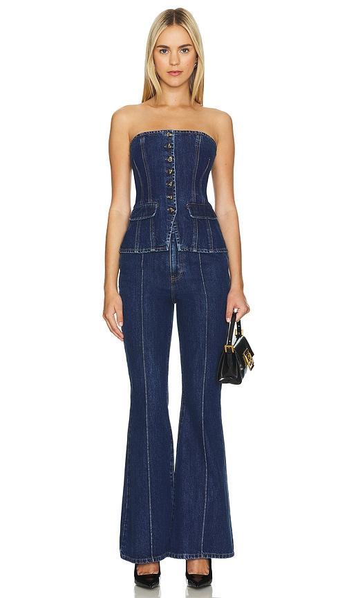 Denim Bandeau Jumpsuit self-portrait Product Image