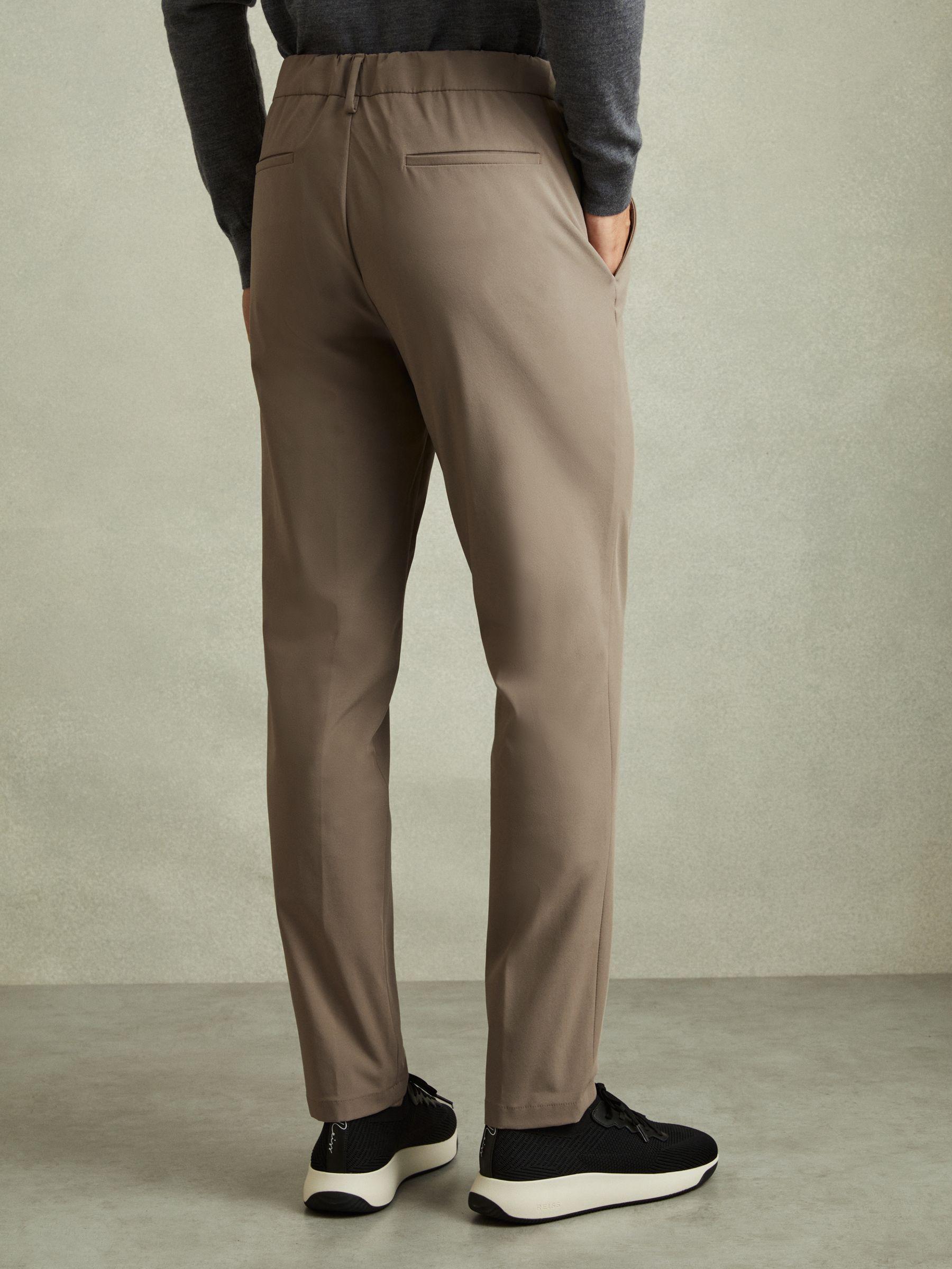 Technical Drawstring Trousers in Taupe Brown Product Image
