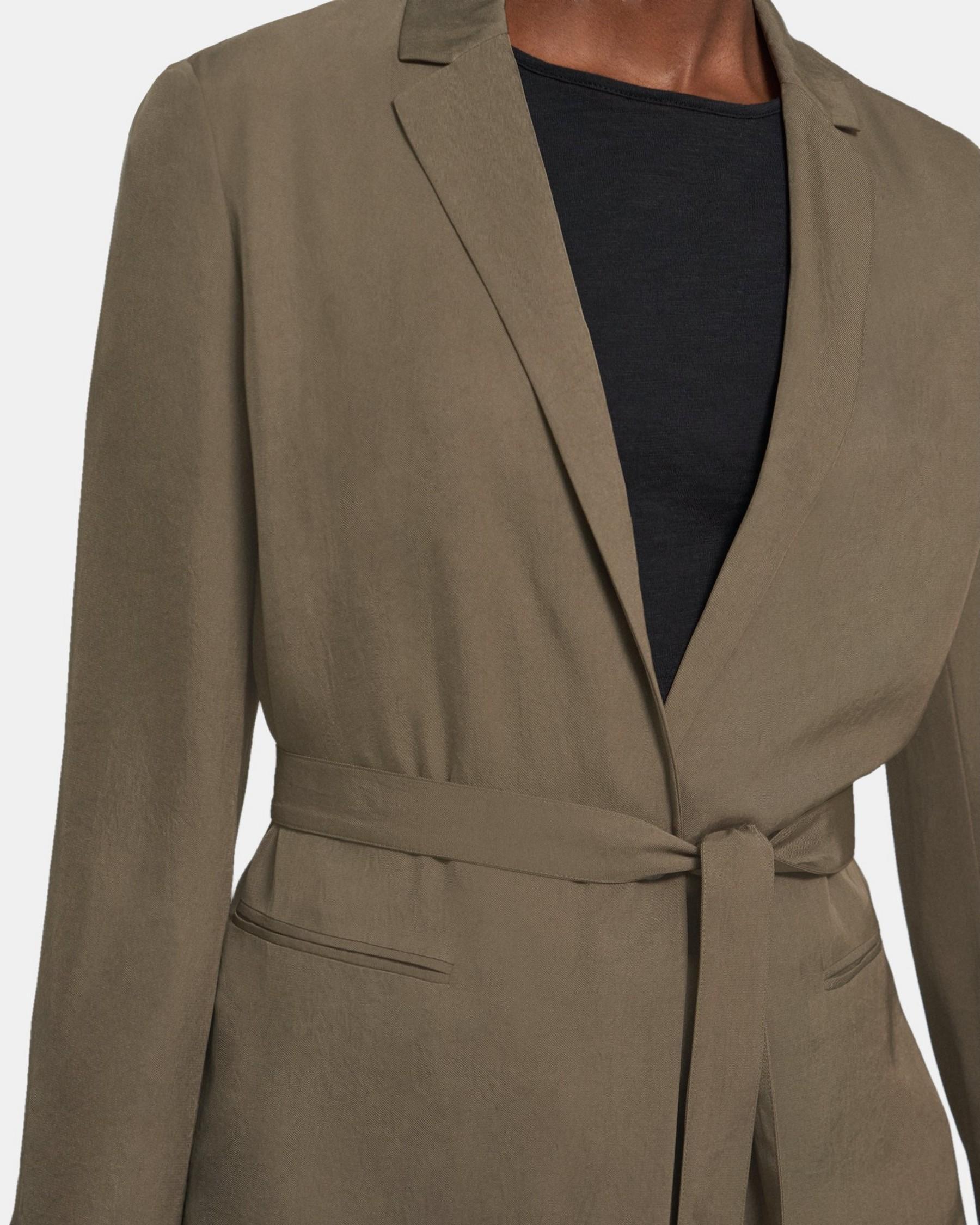 Belted Blazer in Washed Twill Product Image