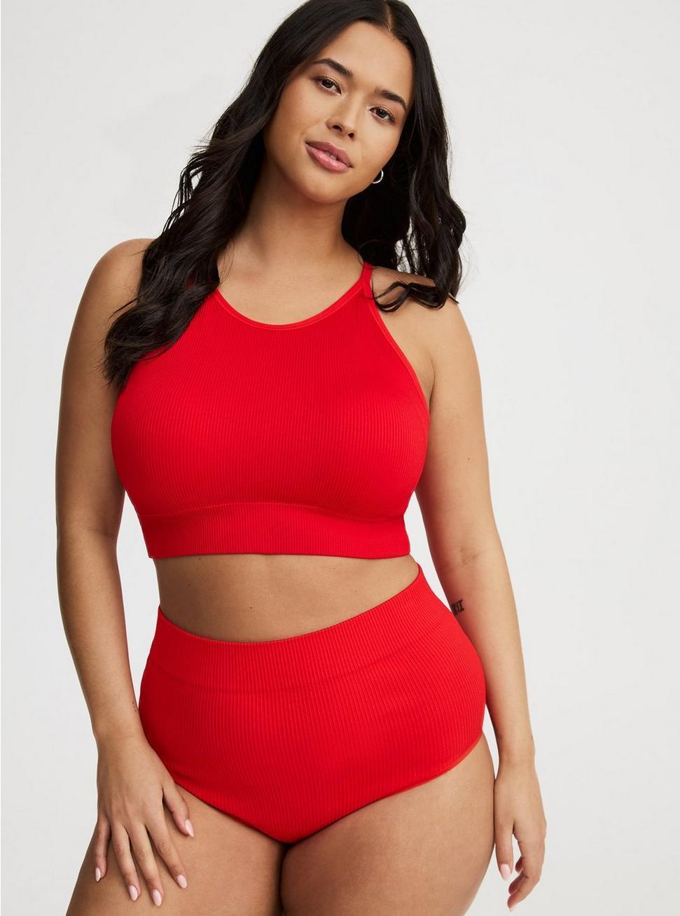 Seamless Rib High-Neck Bralette Product Image