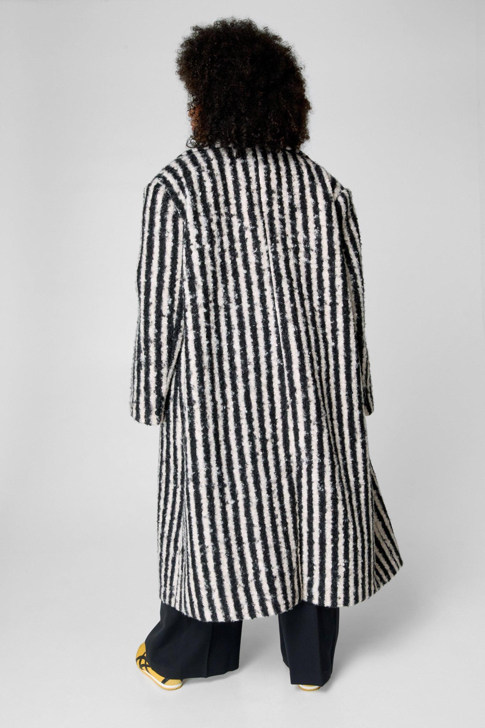 Plus Striped Wool Look Coat  Product Image