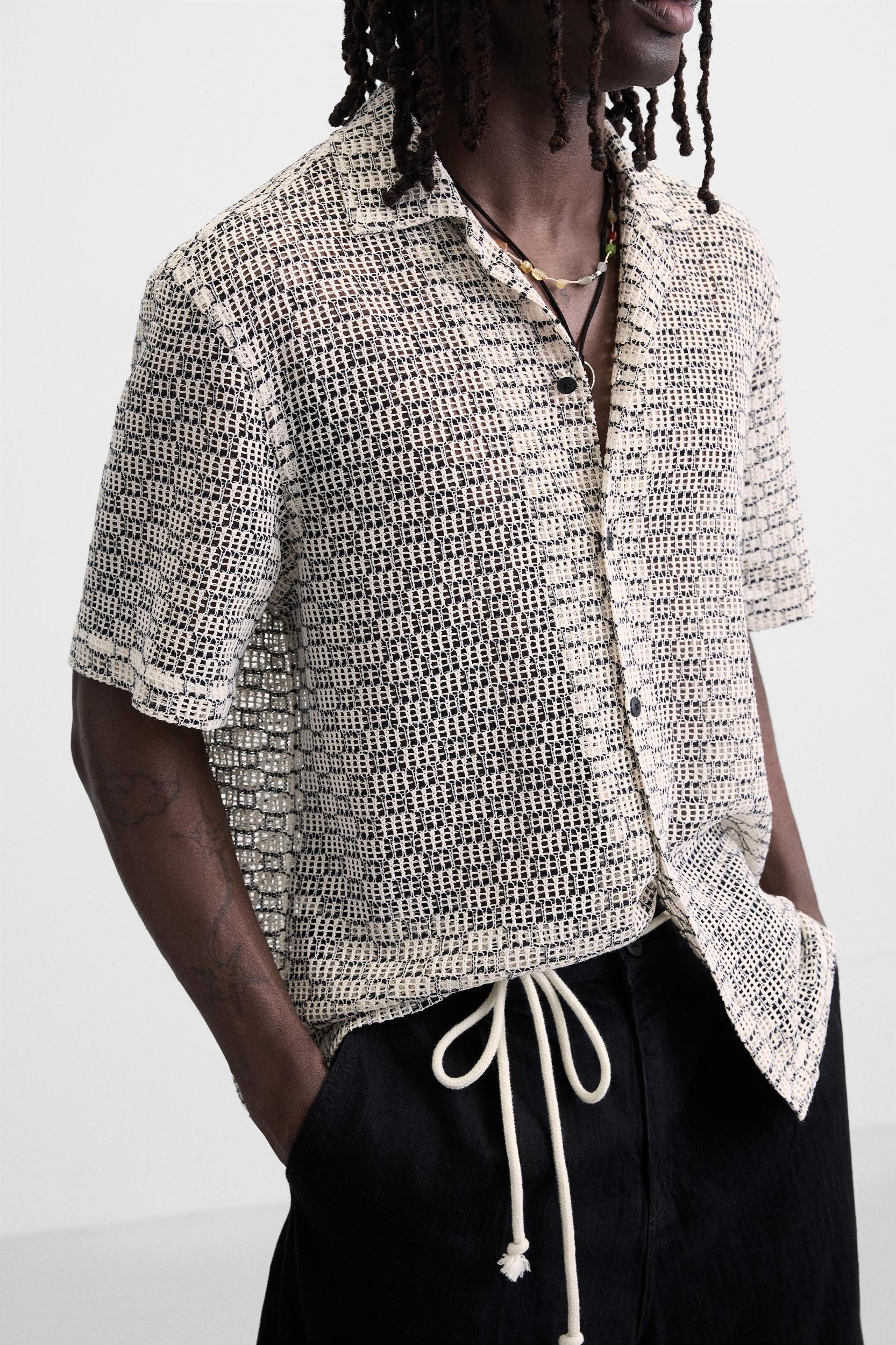 OPEN-WEAVE TEXTURED SHIRT Product Image