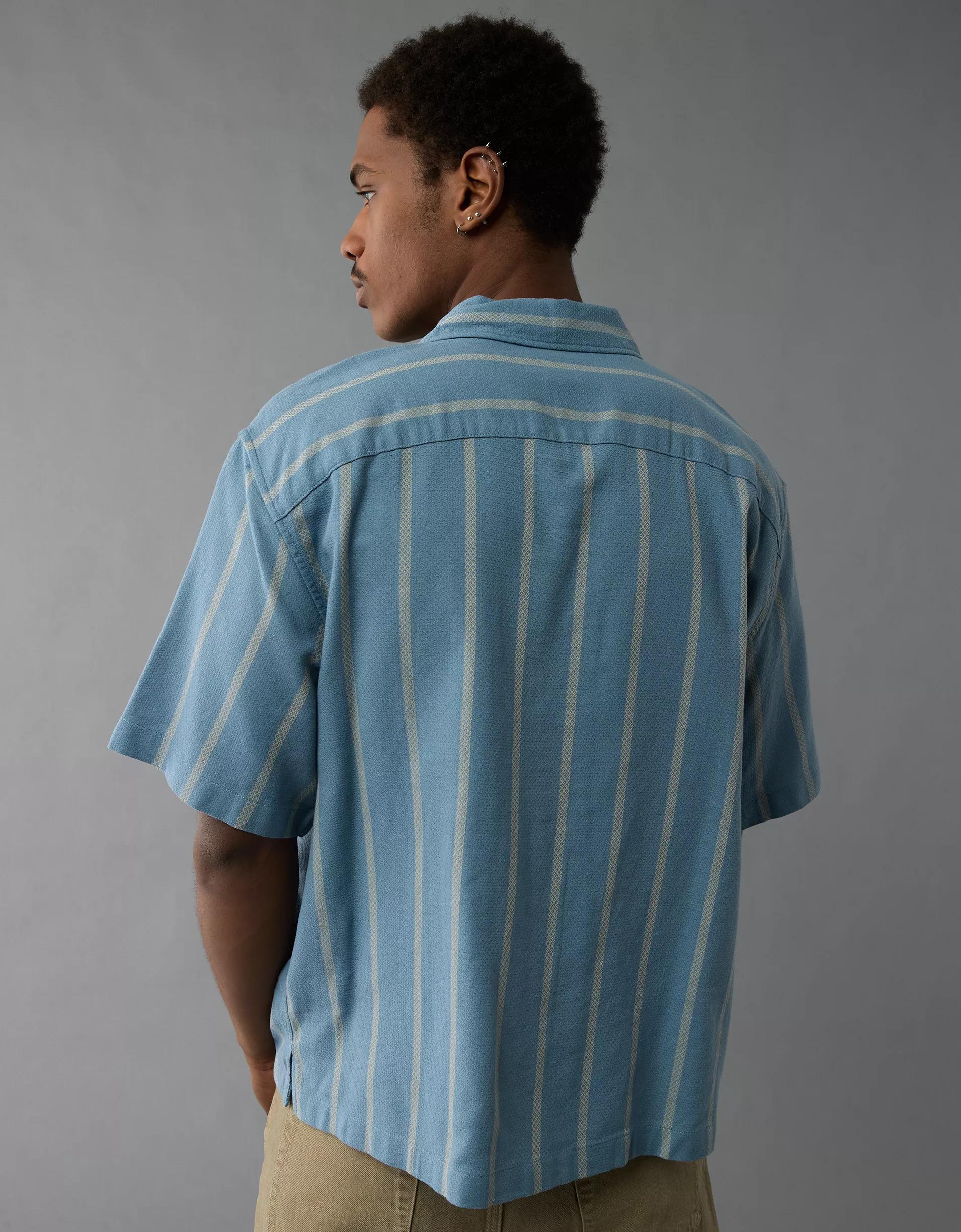 AE Poolside Striped Button-Up Shirt Product Image