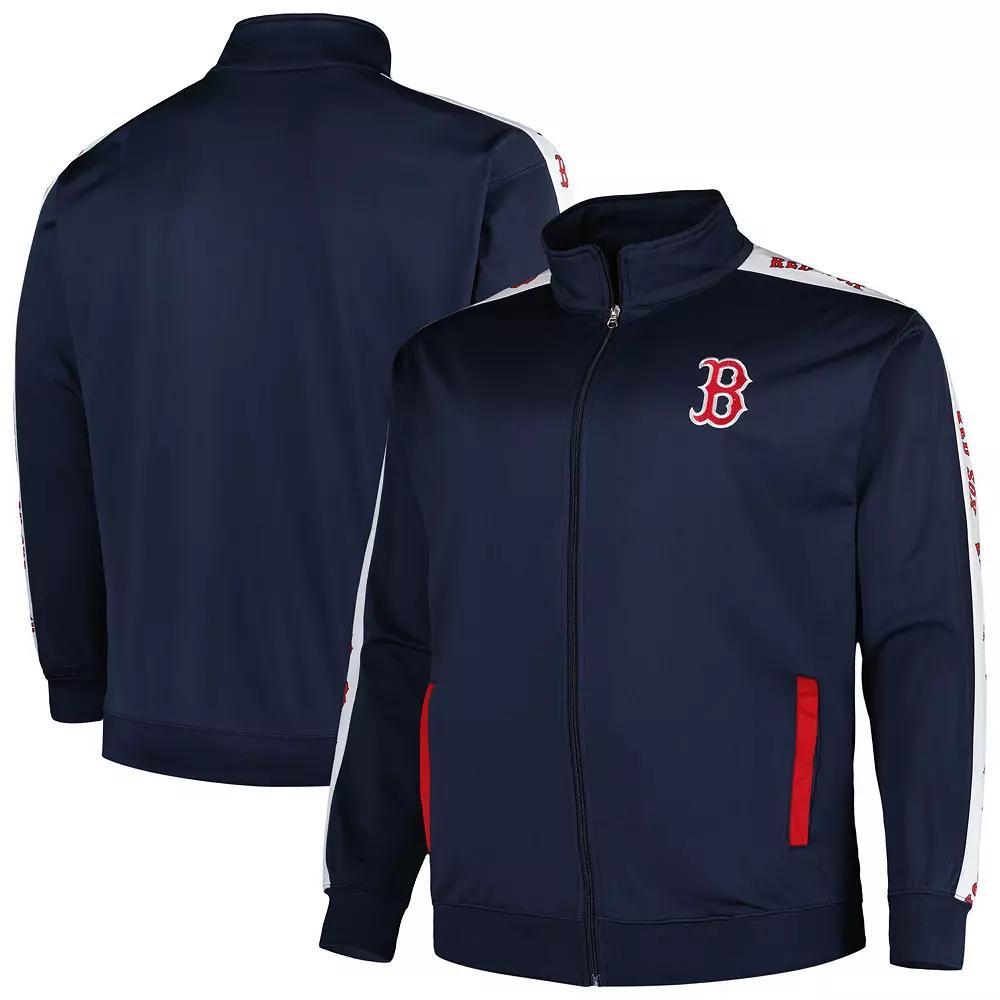 Men's Navy Boston Red Sox Big & Tall Tricot Track Full-Zip Jacket,  Product Image