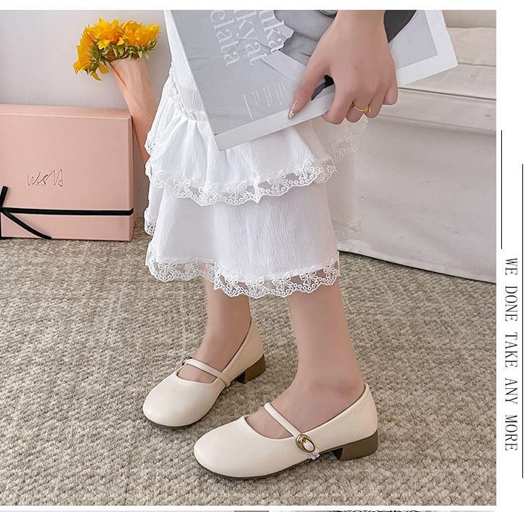 Plain Round Toe Mary Jane Shoes Product Image