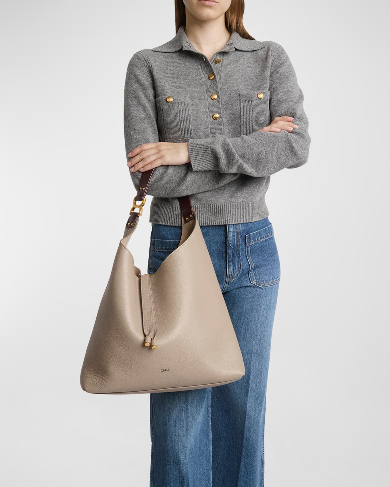 Marcie Hobo Bag in Grained Leather Product Image