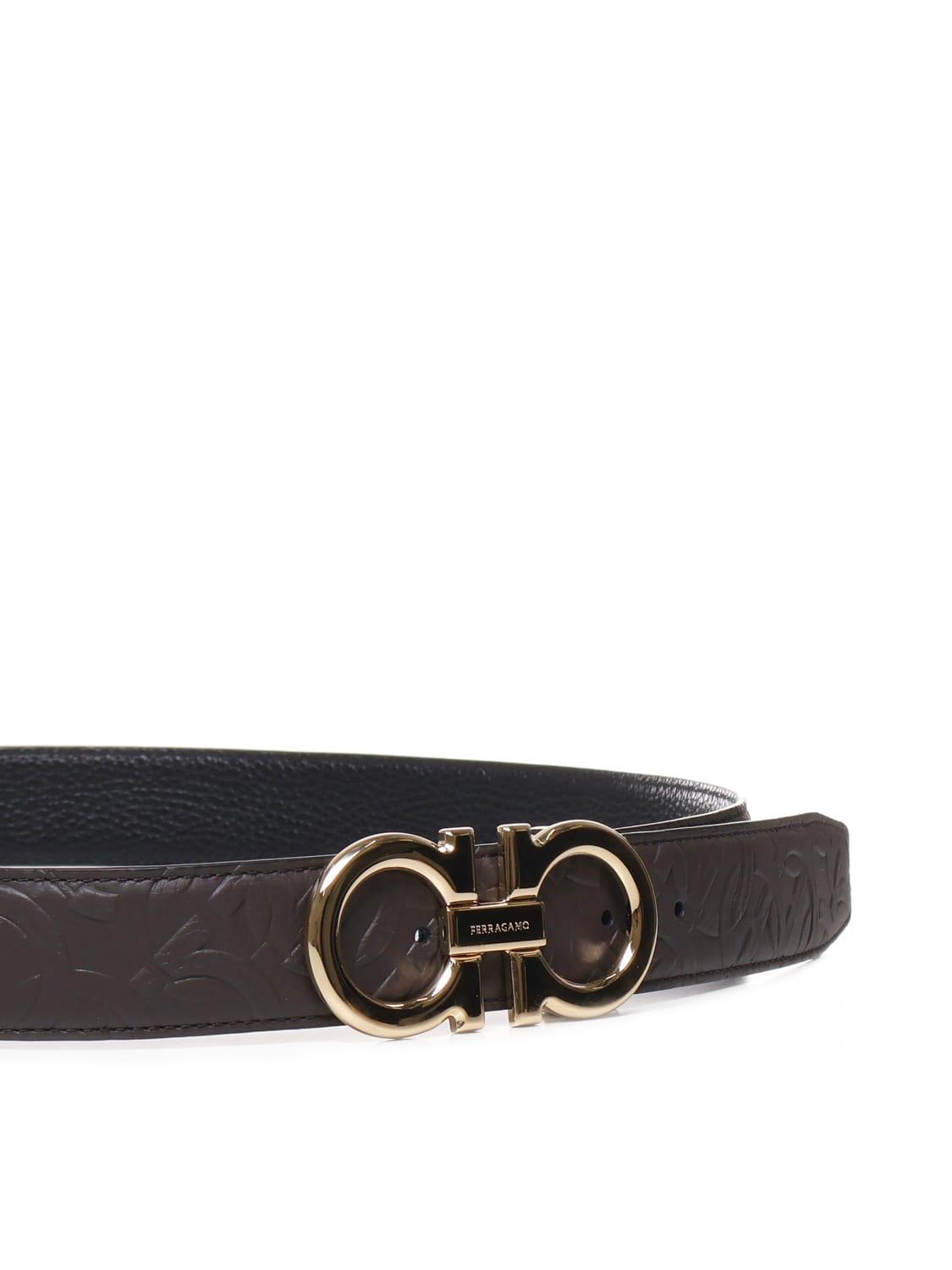 FERRAGAMO Belt With Logo Motif In Brown Product Image