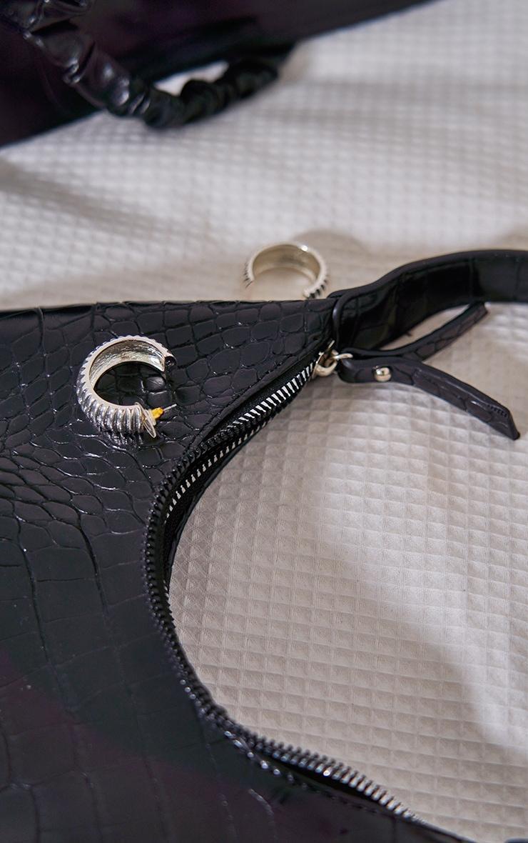 Black Croc Mini Shoulder Bag Product Image