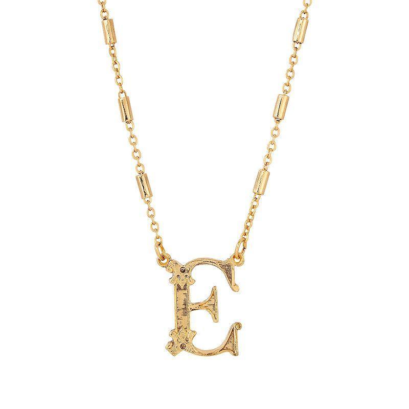 1928 Gold Tone Initial Necklace, Womens, Yellow L Product Image