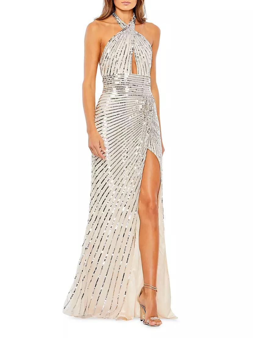 Sequined Halterneck Gown Product Image