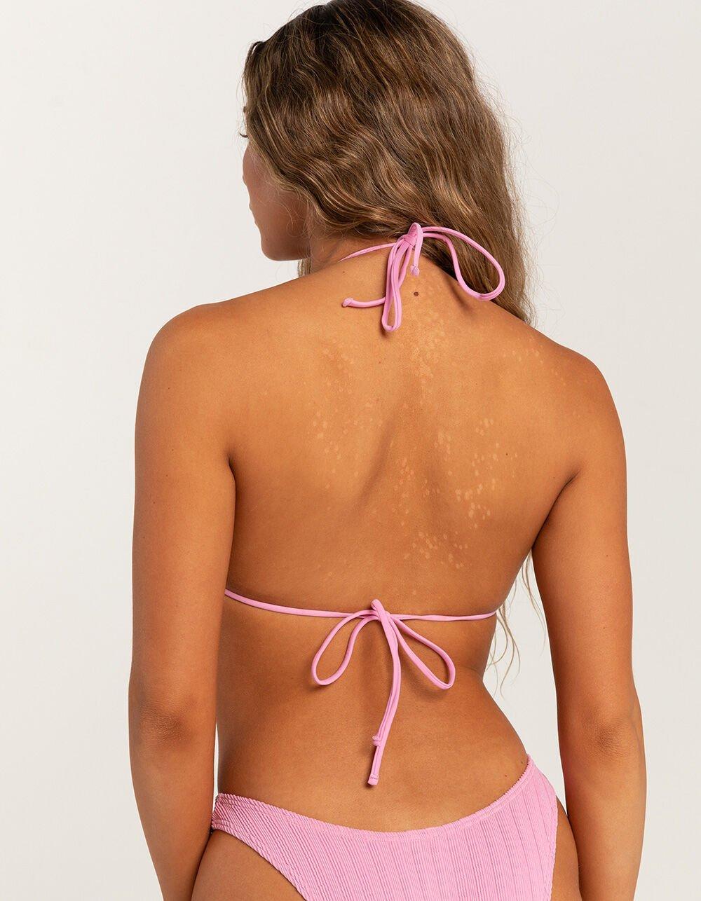 DAMSEL Texture Ruched Triangle Bikini Top - PETAL Product Image