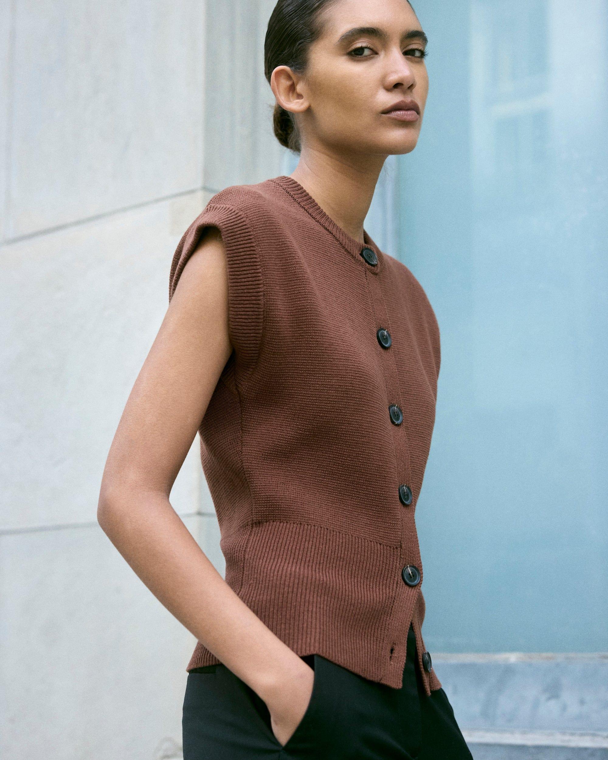 Solea Button Knit Vest Product Image
