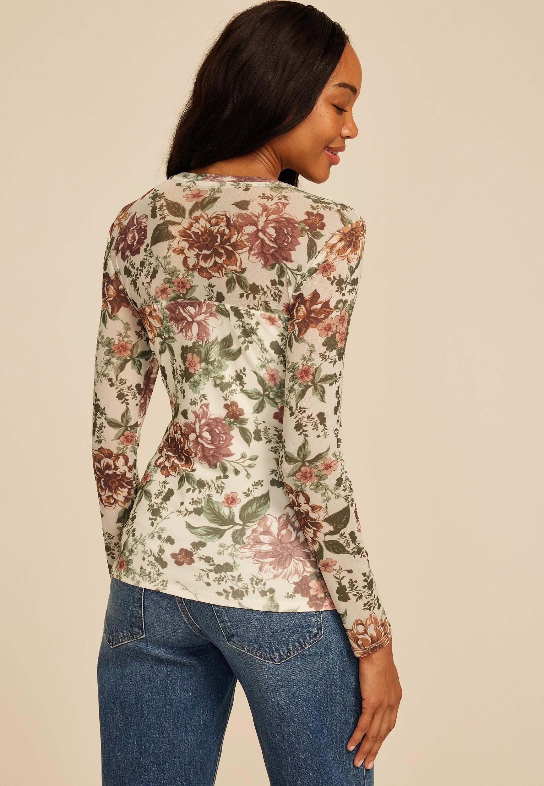 Floral Mesh Blouse Product Image