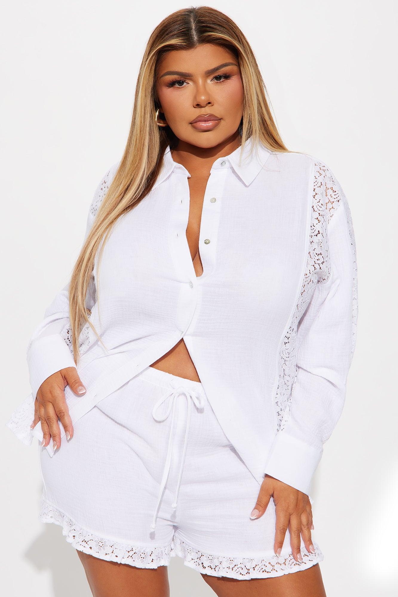 Layla Lace Short Set - White Product Image