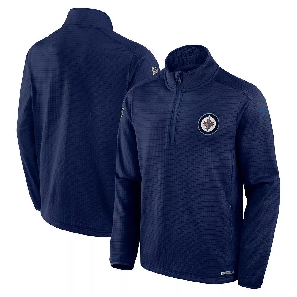 Men's Fanatics Deep Sea Blue Seattle Kraken Big & Tall Authentic Pro Quarter-Zip Pullover,  Product Image