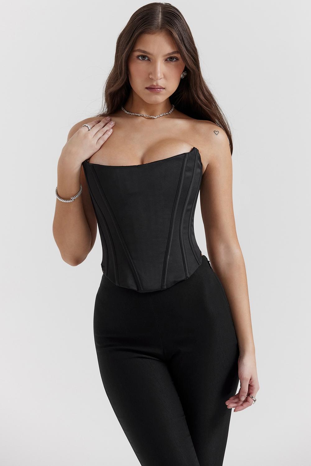 Genevieve Black Lace Back Corset - SALE Product Image