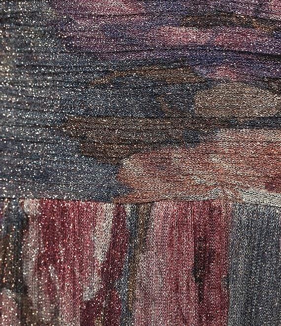 Ignite Evenings Short Flutter Sleeve V-Neck Ruched Waist Gown Product Image